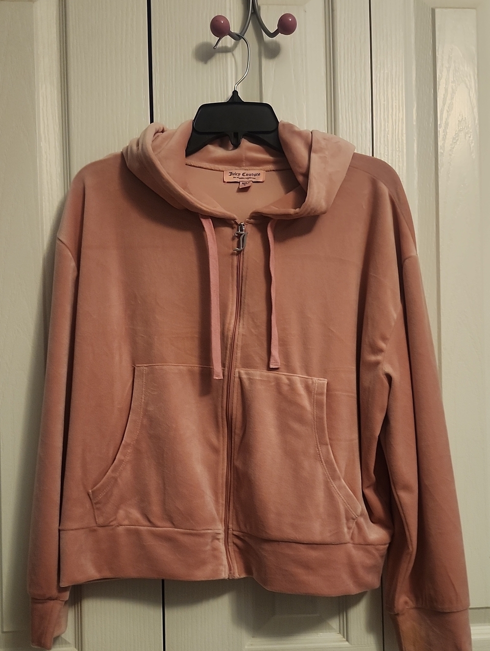 Juicy Couture Rose Pink Velour Zip Hoodie
